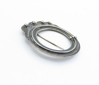 925 Sterling Silver  Vintage Antique Handmade Oxidized Brooch Pin  BP2466