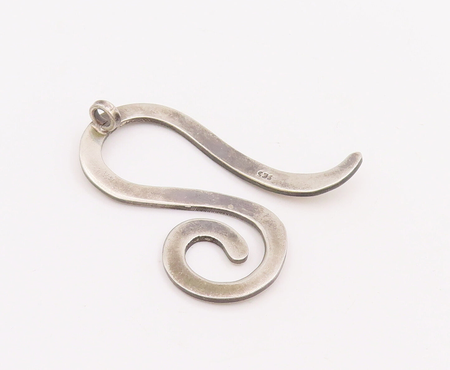 925 Sterling Silver Vintage Pendant Designer Solid Swirled Snake Cutout  PT22873