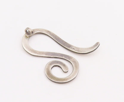 925 Sterling Silver Vintage Pendant Designer Solid Swirled Snake Cutout  PT22873