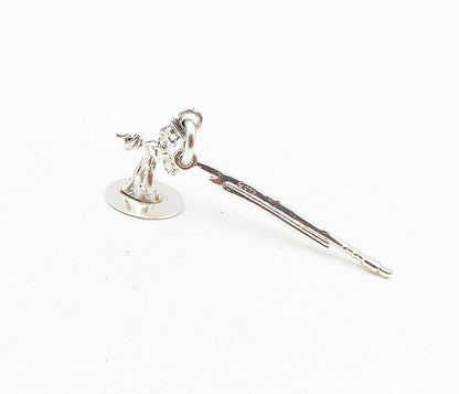 925 Sterling Silver  Vintage Shiny Petite Graduate Statue Drop Pendant  PT6680