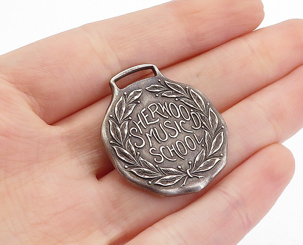 A.L. WILLIAMS & CO. CHICAGO 925 Silver  Vintage Music School Pendant  PT2917