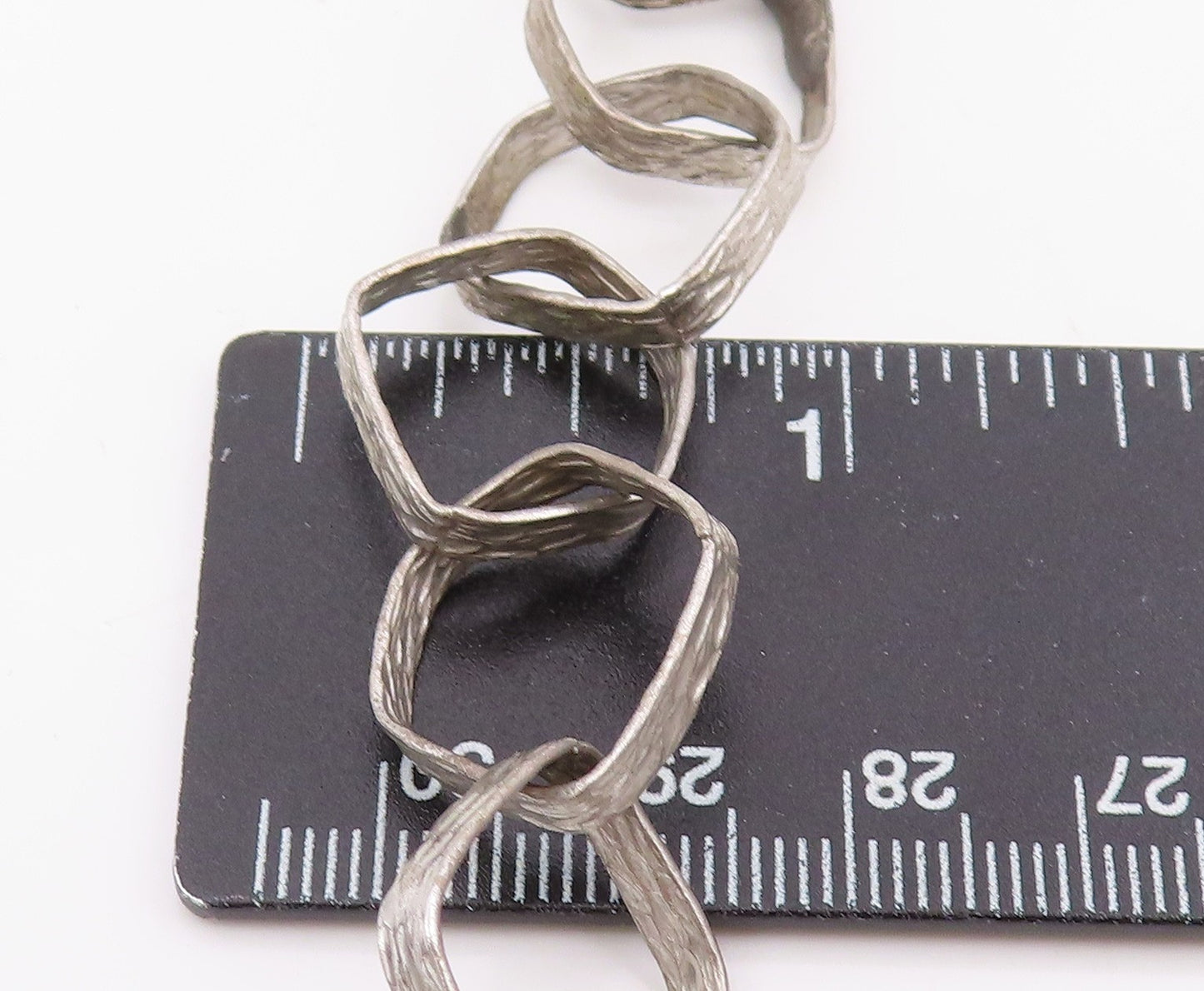 925 Sterling Silver Vintage Necklace UNO A ERRE Geometric Squares Link  NE4831