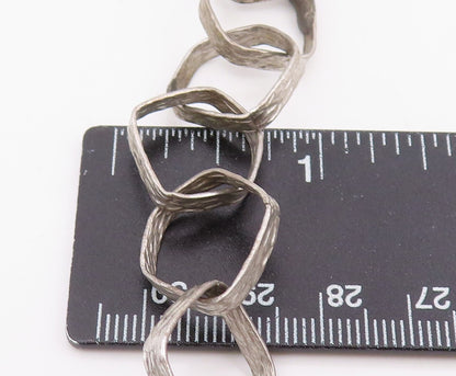 925 Sterling Silver Vintage Necklace UNO A ERRE Geometric Squares Link  NE4831