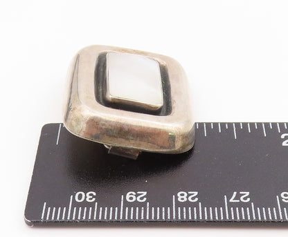 925 Sterling Silver Vintage Brooch Pin POLAND Mother Of Pearl Charm  BP12191