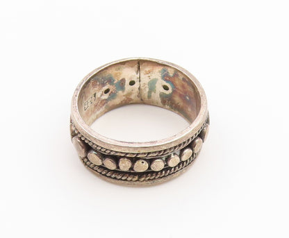925 Sterling Silver Vintage Ring Classic Cabochon Peridot Band  Sz 8.5  RG36943