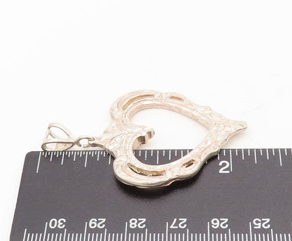 925 Sterling Silver Vintage Pendant TOWLE Swirly Frame Shape Heart  PT22477