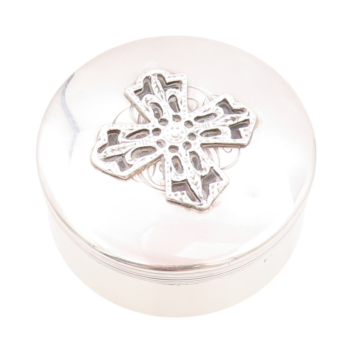 925 Sterling Silver Vintage Jewelry Box TIFFANY & CO. Stylized Cross  TR3902