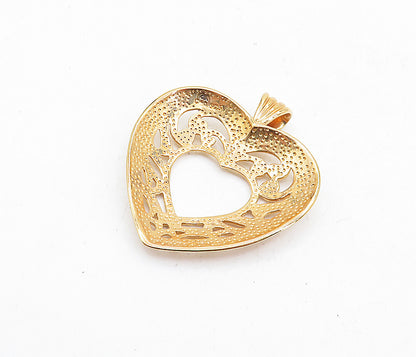 DAVID SIGAL 925 Silver  Rose Gold Plated Open Swirl Love Heart Pendant  PT4024