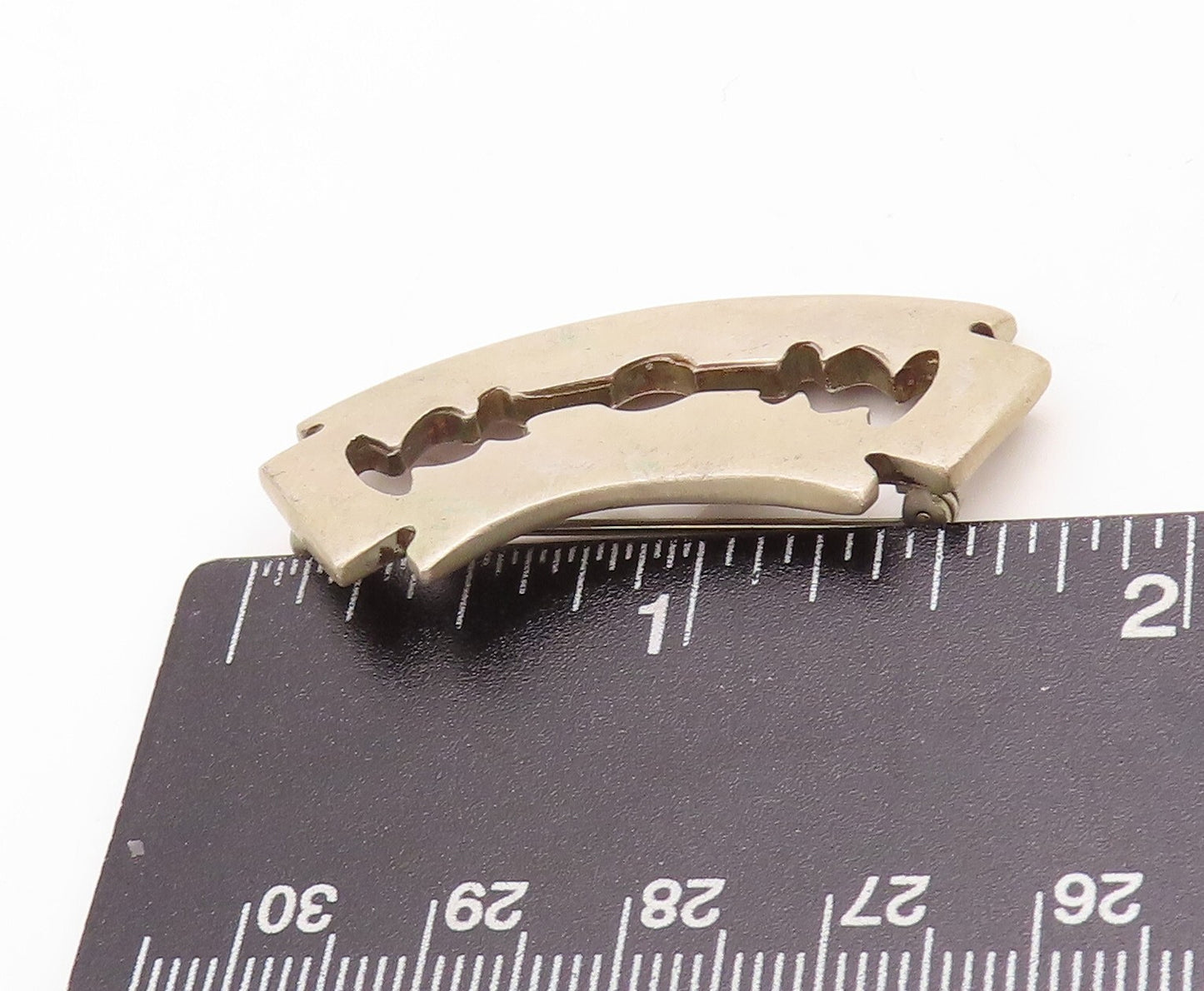 925 Sterling Silver Vintage Brooch Pin Designer Cutout Dancing Blade  BP11432