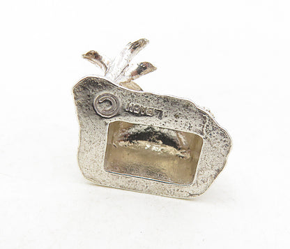 925 Sterling Silver  Vintage Shiny Petite Island Hut Home Pendant  PT6560