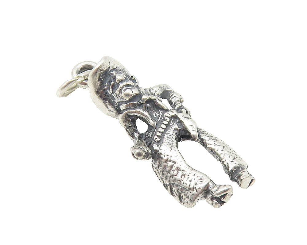 925 Sterling Silver  Vintage Petite Oxidized Cowboy Figure Drop Pendant PT8694