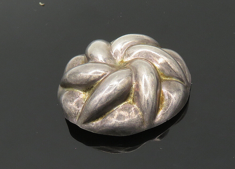 MEXICO 925 Sterling Silver  Vintage Dark Tone Floral Dome Pendant  PT16164
