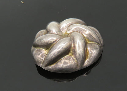 MEXICO 925 Sterling Silver  Vintage Dark Tone Floral Dome Pendant  PT16164