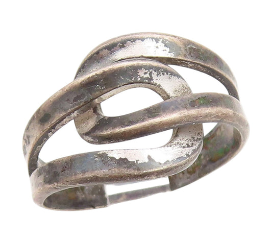 925 Sterling Silver Vintage Ring BEAU Intertwined Love Knot Band  Sz 7  RG34802