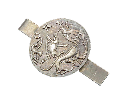 925 Sterling Silver  Vintage Antique ORL Animal Symbols Tie Clip  TR3256