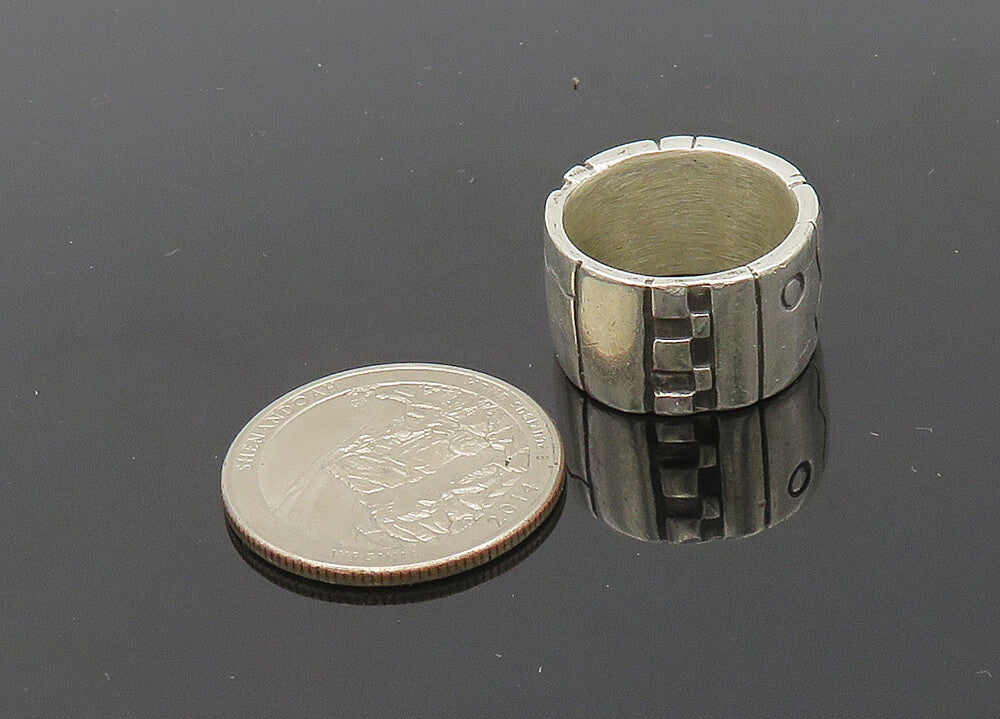 DESIGNER 925 Sterling Silver  Vintage Patterned Band Ring Sz 5.5  RG20888