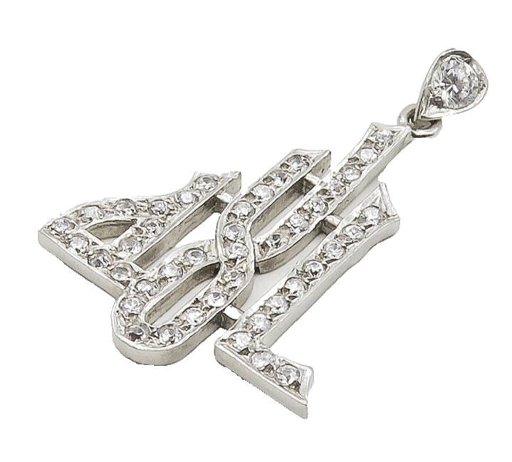 925 Sterling Silver  Sparkling Round Cut Cubic Zirconia Pendant  PT12194