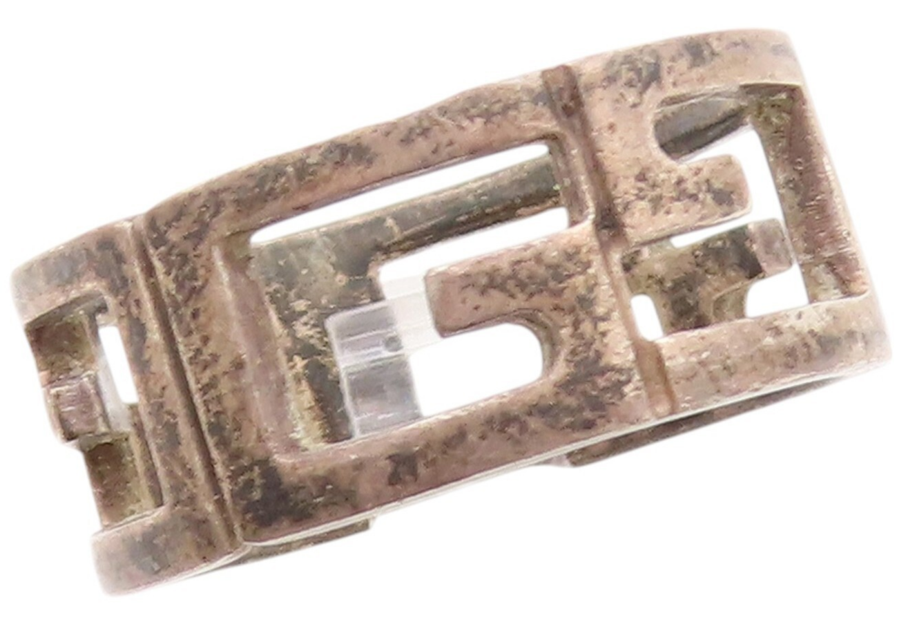 925 Sterling Silver Vintage Ring MEXICO Dark Tone Cutout Maze Key Sz 10  RG31808