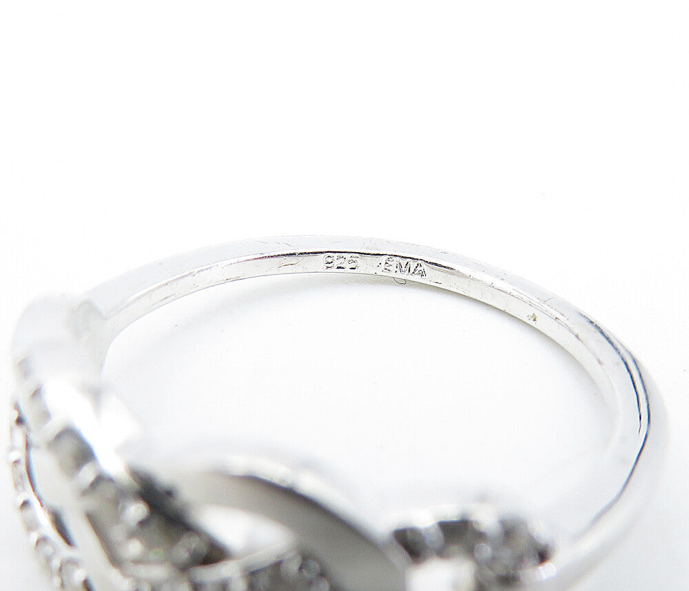 925 Sterling Silver  Topaz Open Pretzel Knot Polished Band Ring Sz 7  RG6864
