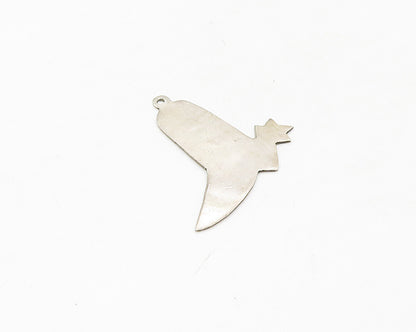 925 Sterling Silver  Vintage Cowboy Boot & Star Etched Detail Pendant  PT14143