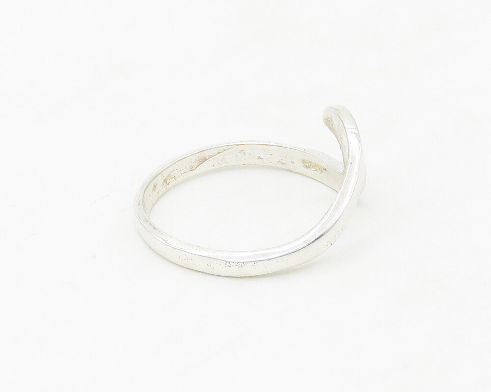 925 Sterling Silver  Shiny Smooth Ocean Wave Band Ring Sz 8  RG17042