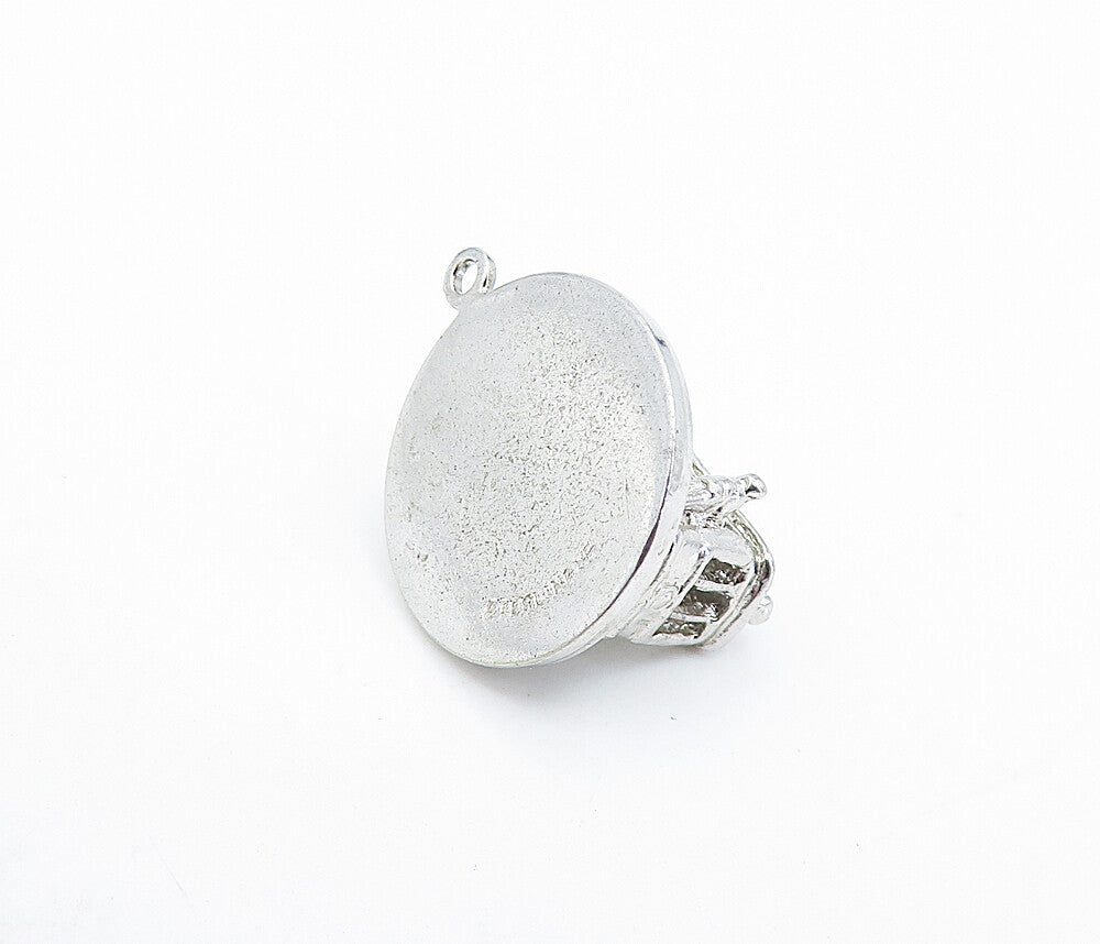 925 Sterling Silver  Vintage Petite Trolley Car Motif Pendant (TURNS)  PT4767