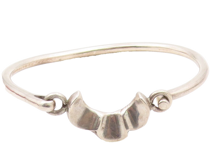 MEXICO 925 Sterling Silver  Vintage Shiny Hook Bangle Bracelet  BT9001