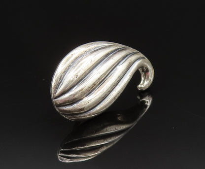 JEWELART 925 Silver  Vintage Unique Ribbed Swirl Screw Back Earrings  EG11934