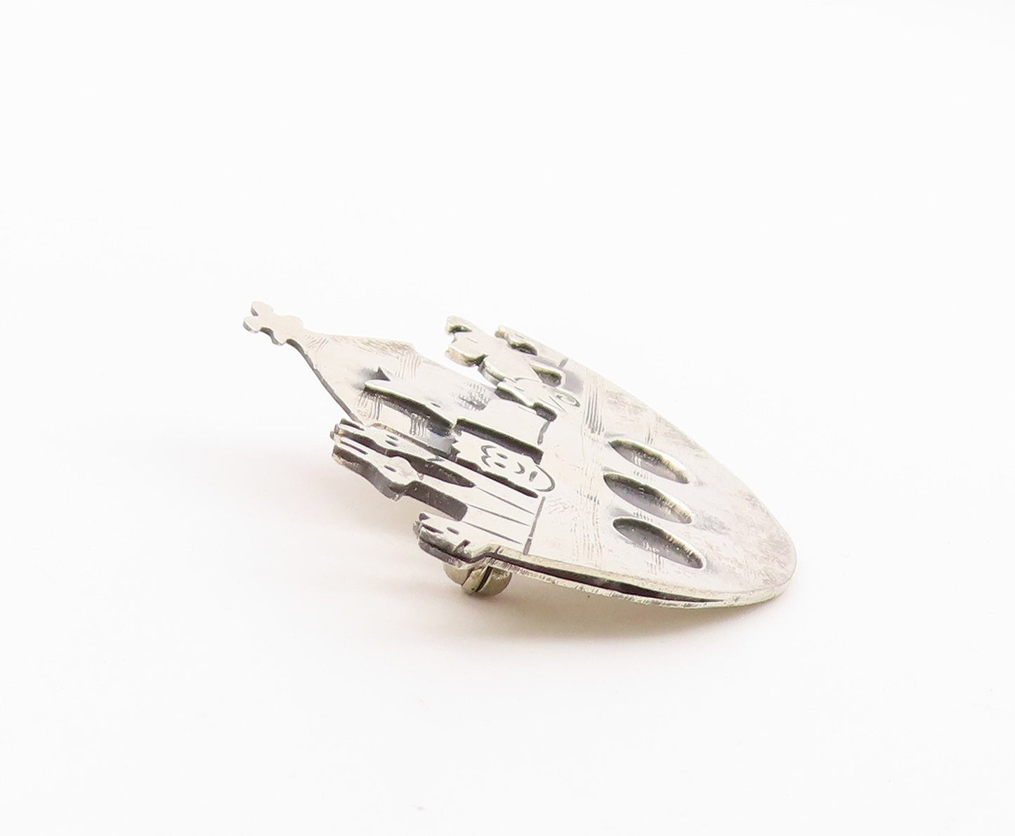 MEXICO 925 Sterling Silver  Vintage Noah's Arc Oxidized Brooch Pin  BP5040