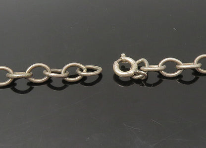 925 Sterling Silver  Vintage Dark Tone Swirl Bar Link Chain Necklace  NE3613