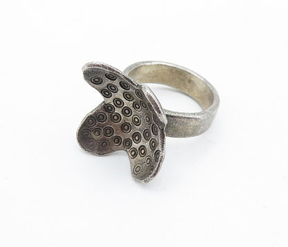 925 Sterling Silver  Vintage Antique Floral Design Band Ring Sz 5.5  RG7021