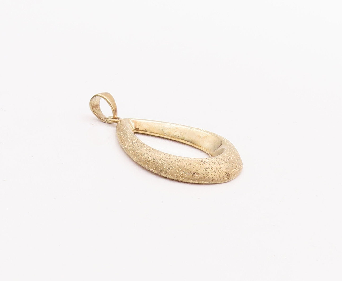 925 Sterling Silver Vintage Pendant Gold Plated Cutout Drop Shape  PT23368