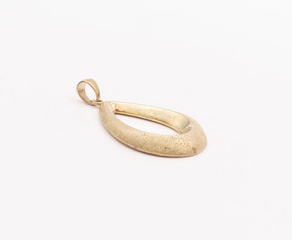 925 Sterling Silver Vintage Pendant Gold Plated Cutout Drop Shape  PT23368