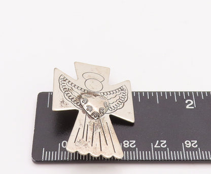925 Sterling Silver Vintage Brooch Pin CAROLYN POLLACK Etched Angel  BP11137