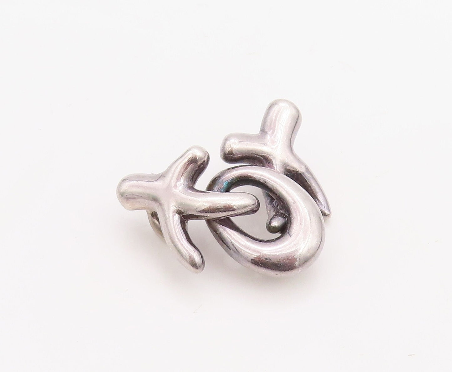 925 Sterling Silver Vintage Pendant Mini XO Hugs & Kisses Design  PT23519