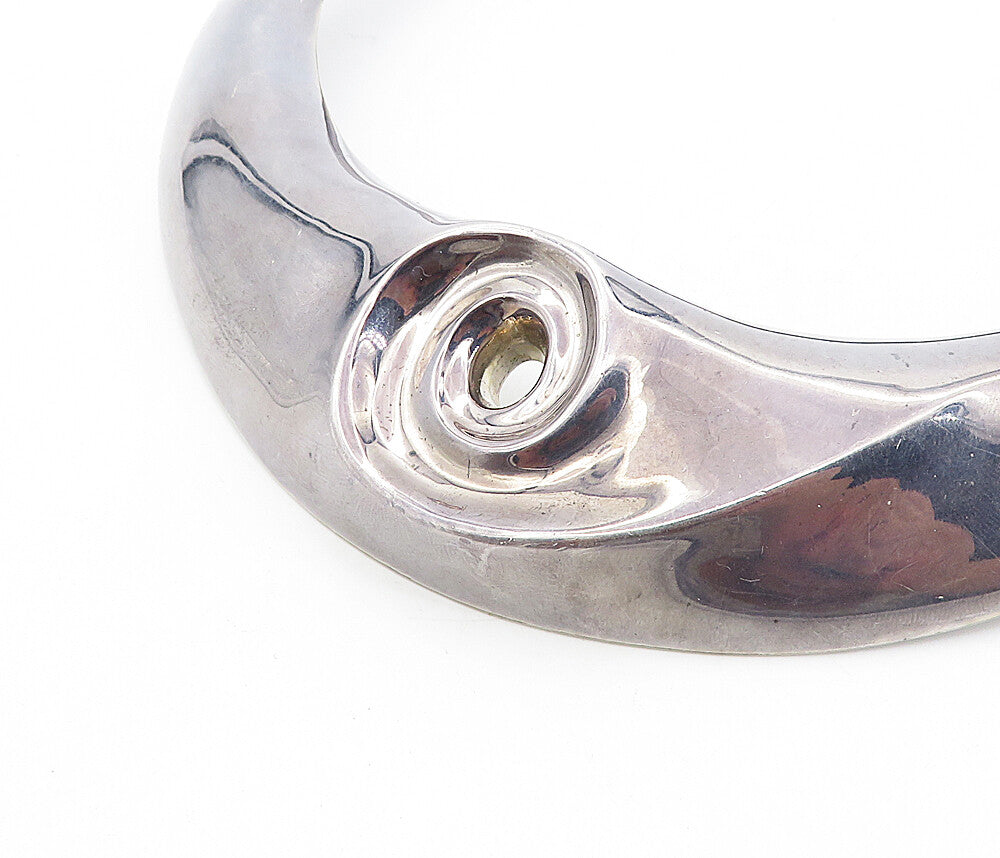 ZINA 925 Sterling Silver  Vintage Dark Tone Spiral Collar Necklace  NE1396