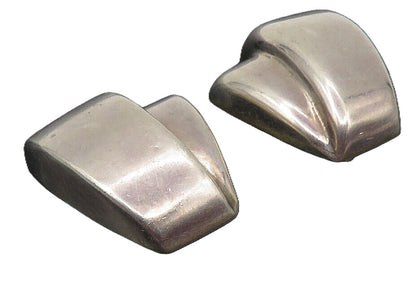ZINA 925 Sterling Silver  Vintage Shiny Modernist Non Pierce Earrings  EG5864