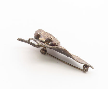 925 Sterling Silver Vintage Brooch Pin FLORA DANICA EGGERT DENMARK Leaf  BP12666