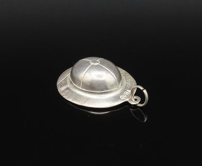 925 Sterling Silver  Vintage Carved Minimalist Etched Dome Pendant  PT21489