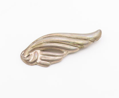 MEXICO 925 Sterling Silver  Vintage Two Tone Twist Wing Brooch Pin  BP3985