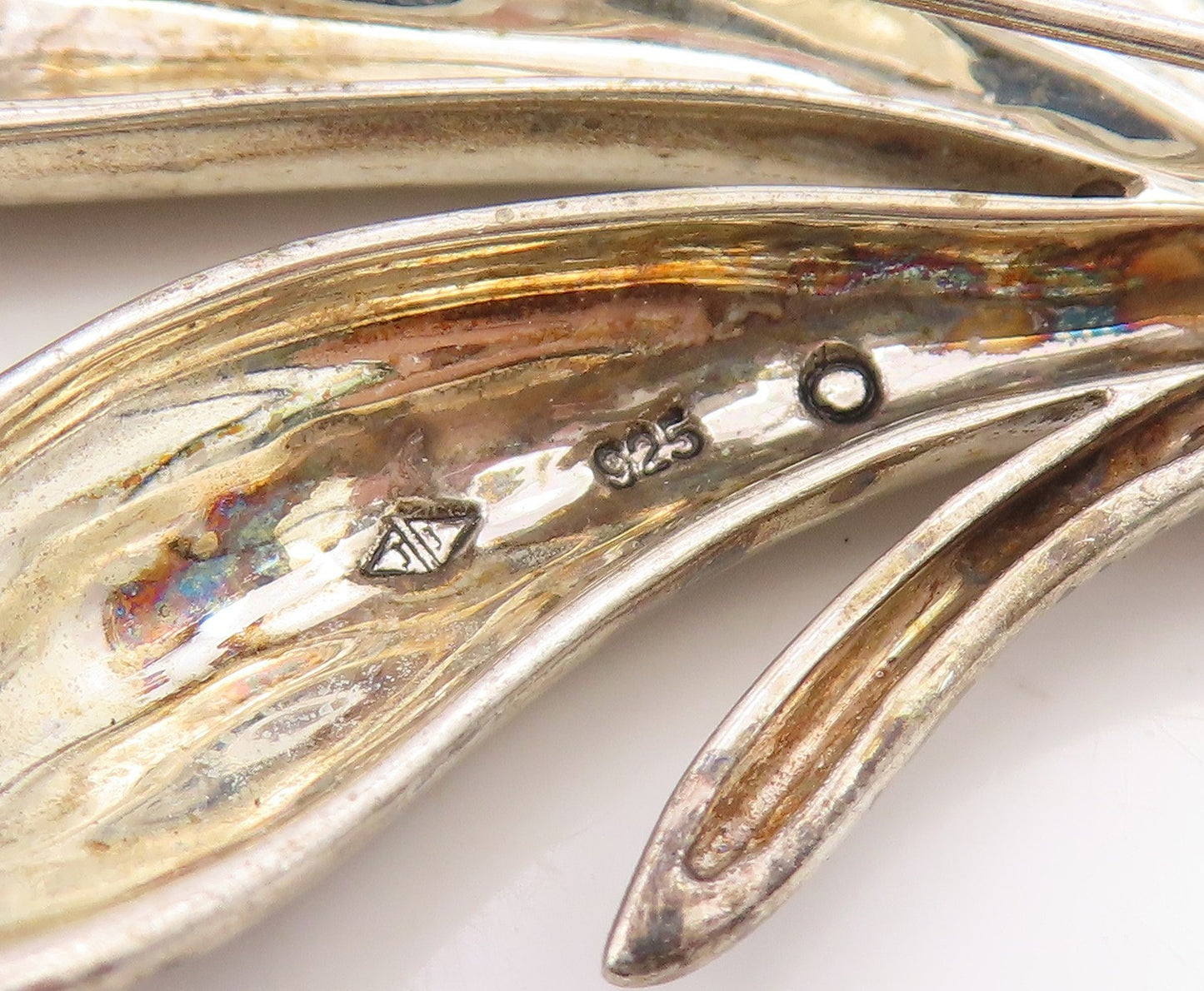 925 Sterling Silver Vintage Brooch JUDITH JACK Botanical Lily Bouquet  BP12123