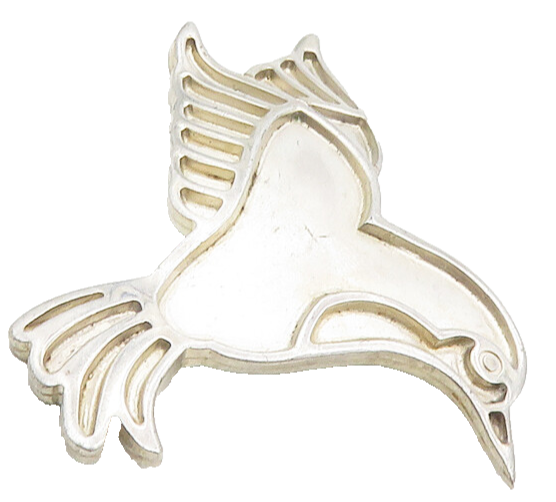 TAHARA 925 Sterling Silver  Vintage Flying Hummingbird Motif Pendant  PT7871