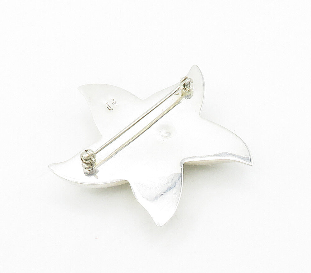 ZINA 925 Sterling Silver  Vintage Shiny Hollow Star Motif Brooch Pin  BP6248