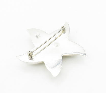 ZINA 925 Sterling Silver  Vintage Shiny Hollow Star Motif Brooch Pin  BP6248