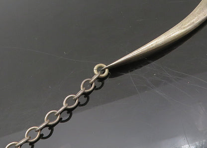 925 Sterling Silver  Vintage Dark Tone Swirl Bar Link Chain Necklace  NE3613