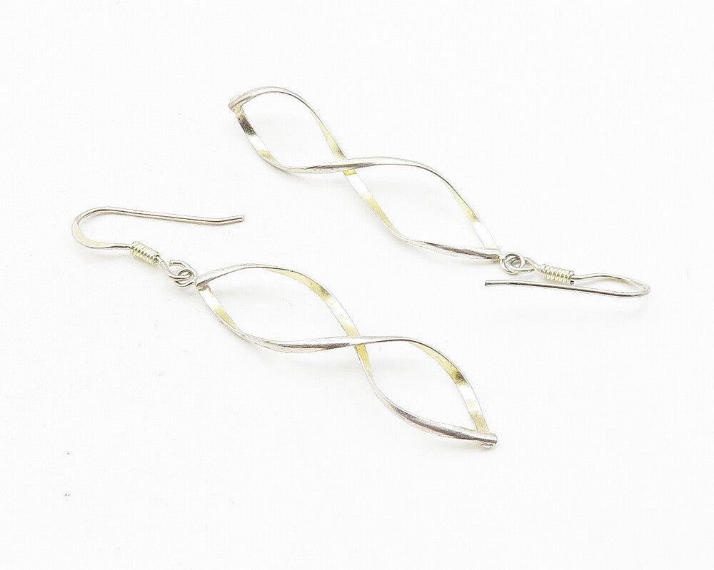 925 Sterling Silver  Shiny Polished Infinity Loop Dangle Earrings  EG5669