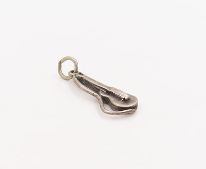 925 Sterling Silver Vintage Pendant 3D Miniature Musical Guitar Charm  PT25412