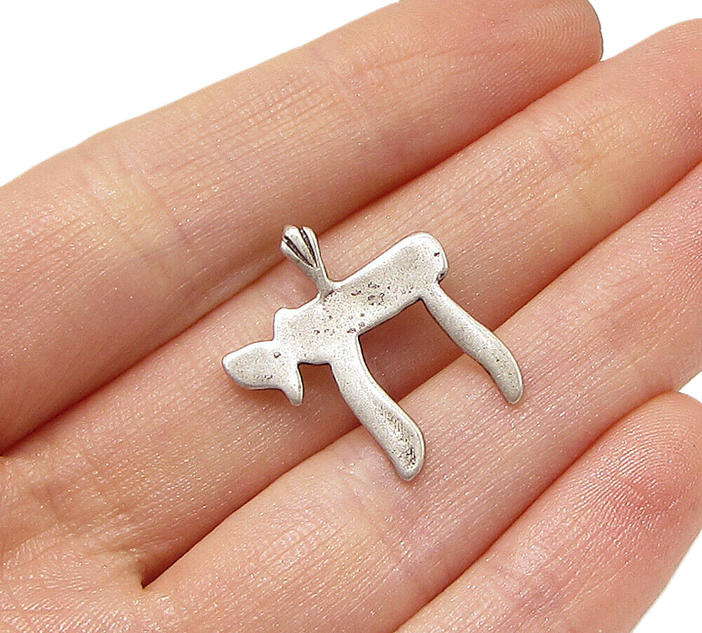925 Sterling Silver  Vintage Smooth Chay Drop Pendant  PT2212