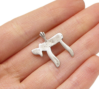 925 Sterling Silver  Vintage Smooth Chay Drop Pendant  PT2212