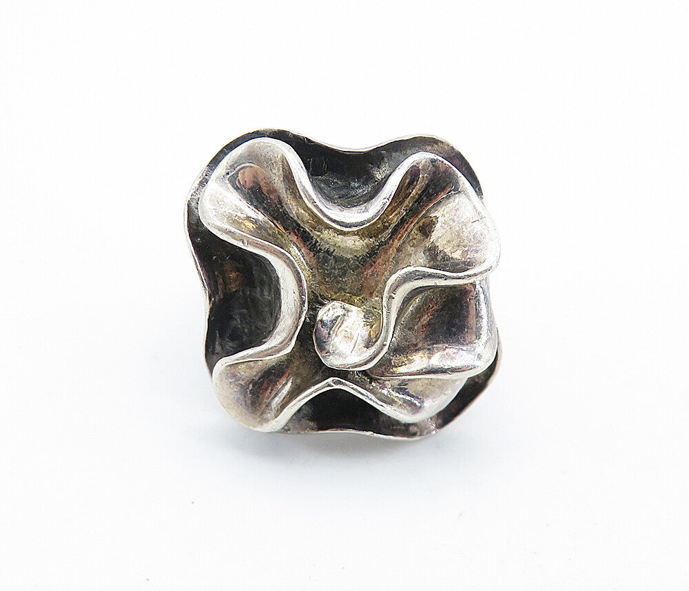 SILPADA 925 Silver  Vintage Dark Tone Sculpted Cocktail Ring Sz 8  RG7046
